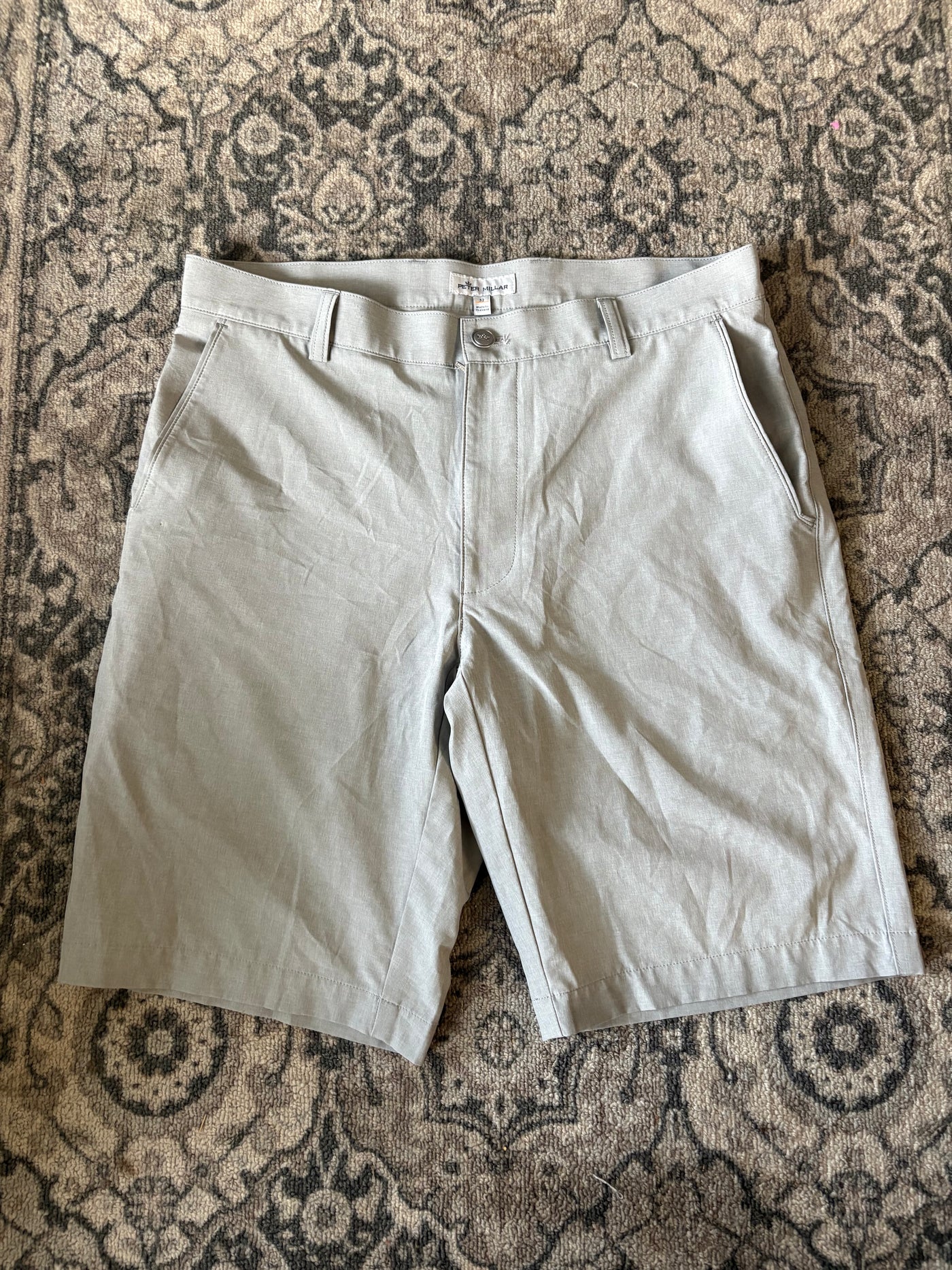 Peter Millar Khaki Performance Shorts - Size 32