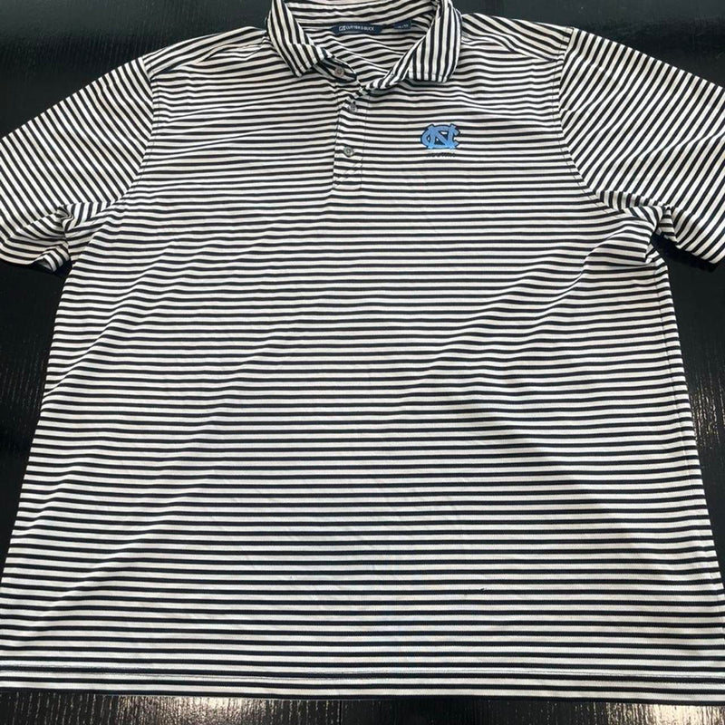 Cutter & Buck Striped Polo — UNC Tar Heels