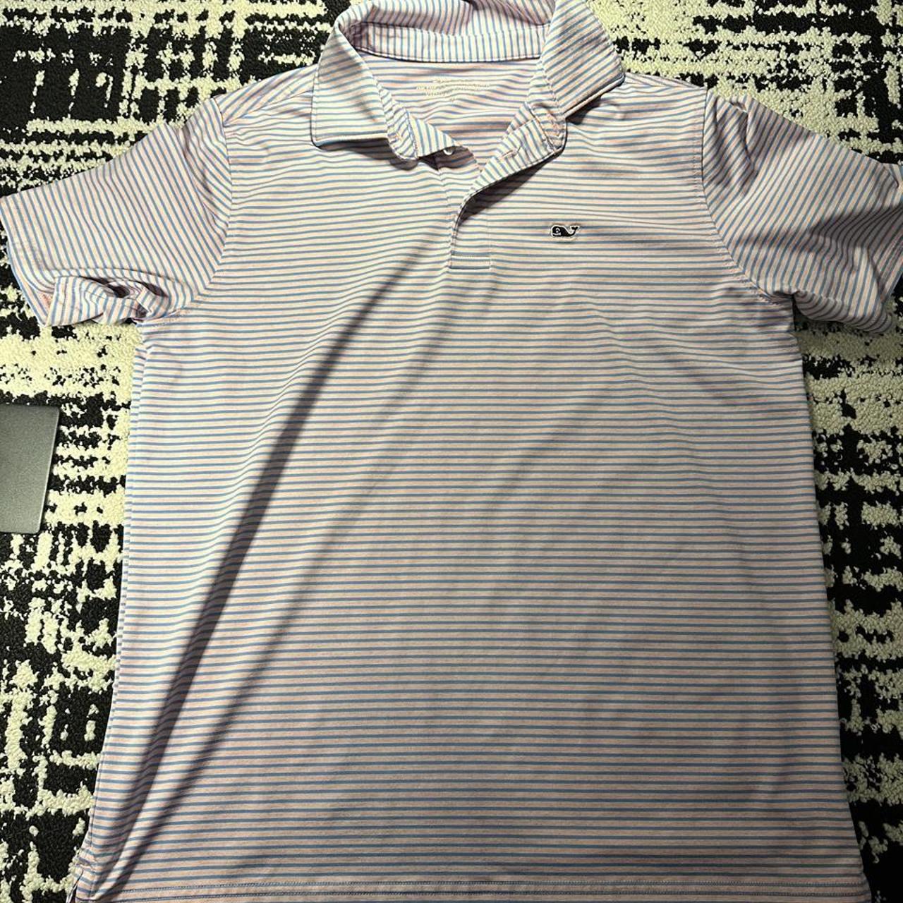 Vineyard Vines Striped Polo — Pink & Blue (Youth XL)