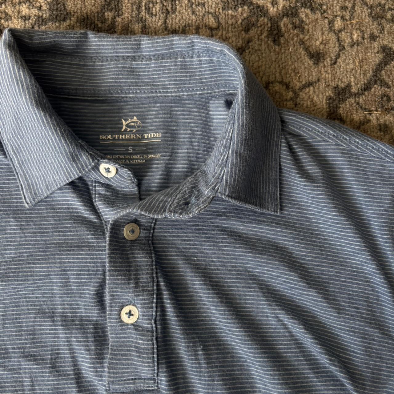 Southern Tide Blue Striped Polo
