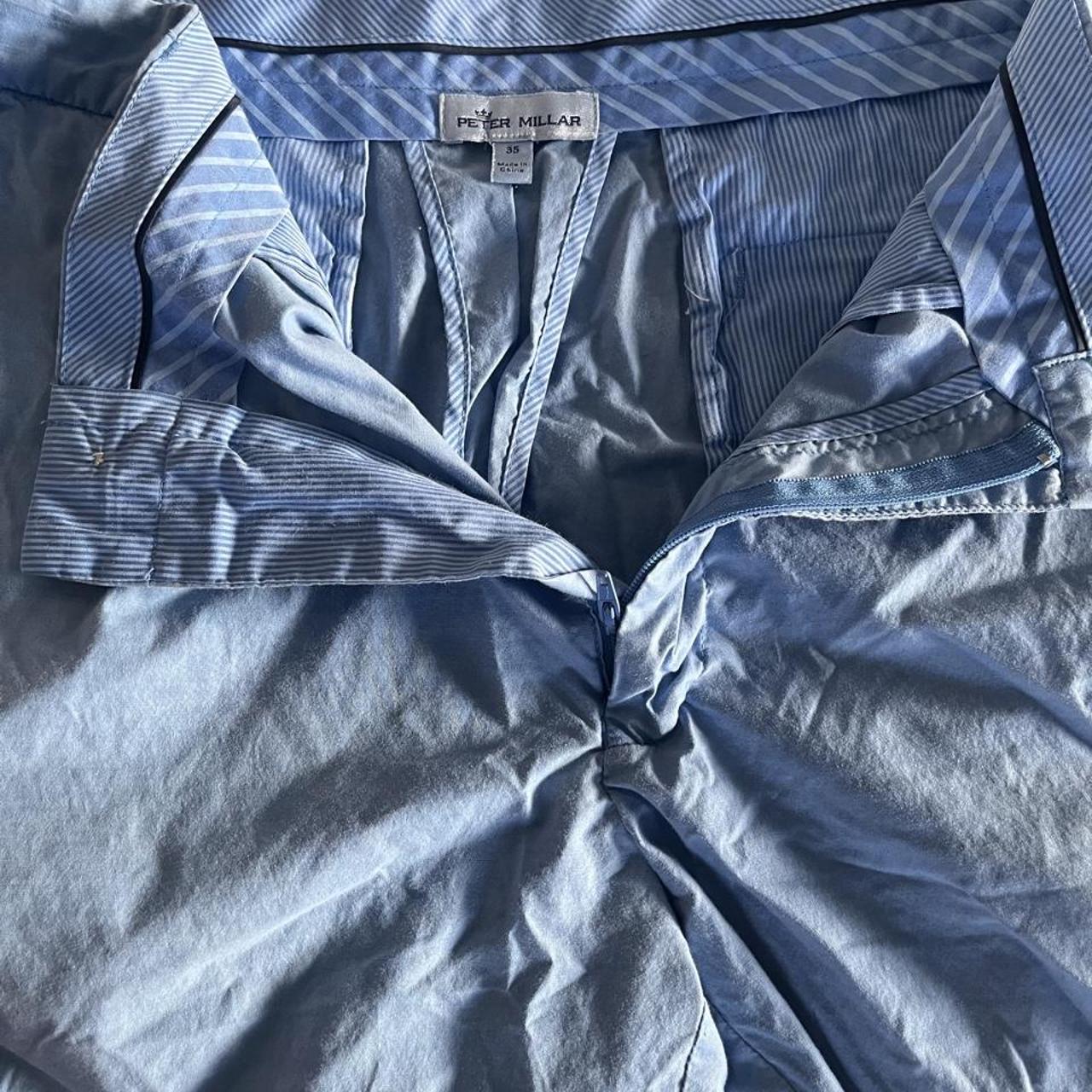 Peter Millar Shorts — Blue Striped, 35" Waist