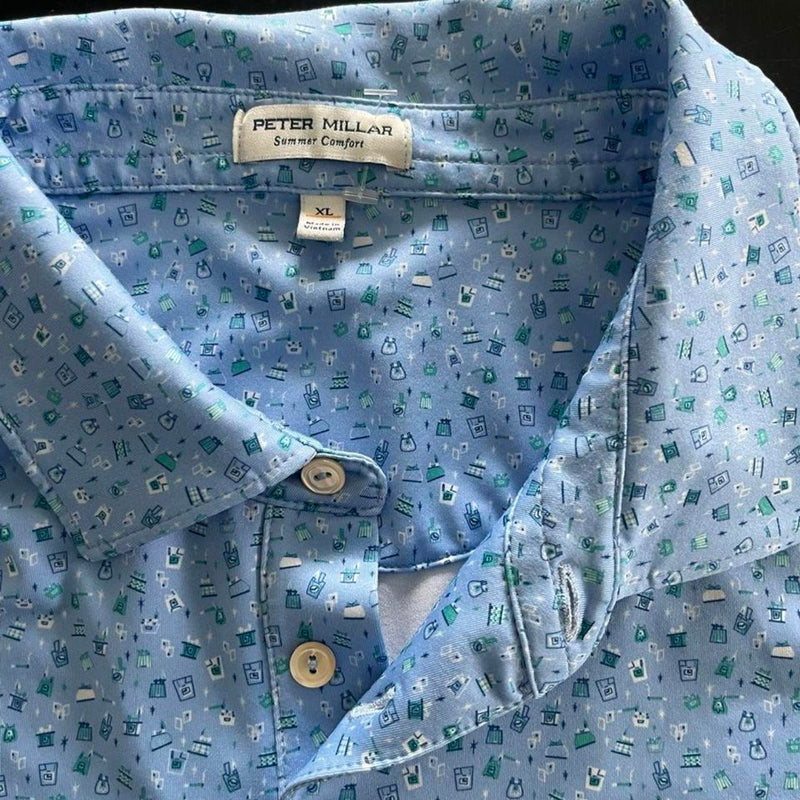 Peter Millar Polo — Blue Speckled Print