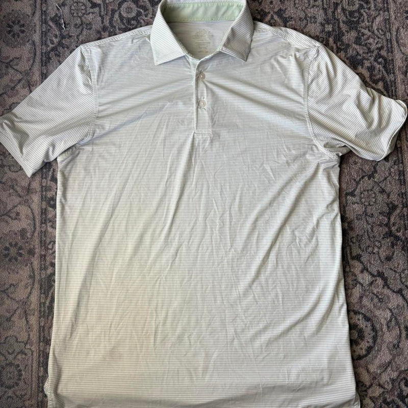 Southern Tide Striped Polo — White & Cream